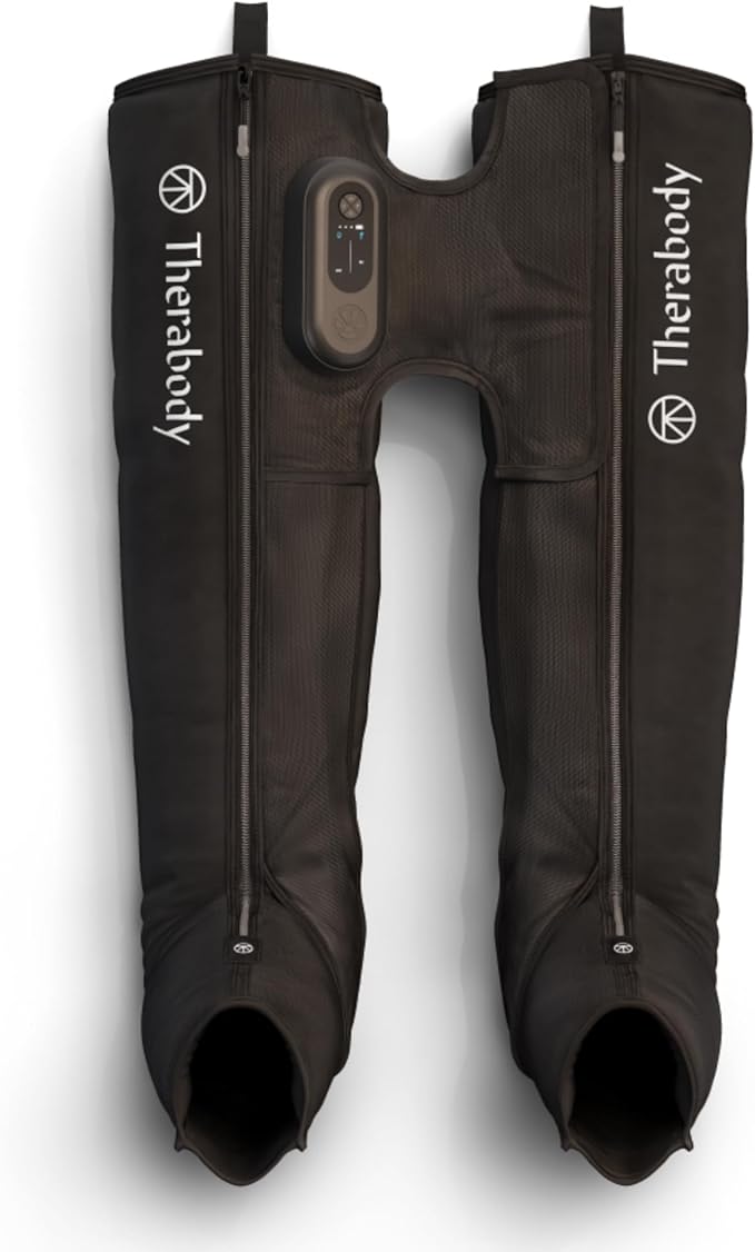 Therabody JetBoots Prime - Ultra-Portable Wireless Compression Boots for Easy Leg Muscle Recovery - Calf Leg &amp Thigh Compression Sleeve with Customizable Treatments (Regular)