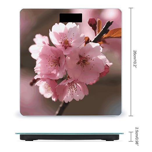 Cherry Blossom Smart Scale for Body Weight Accurate Bathroom Scale with LED Display Digital Weight Scales Weighing Machine High Precision Scales for Bath Home