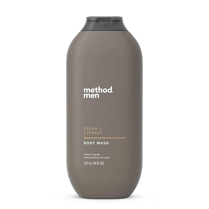 Method Men Body Wash Cedar + Cypress Paraben and Phthalate Free 18 FL Oz (Pack of 3) &amp Body Wash Simply Nourish Paraben and Phthalate Free Biodegradable Formula 28 oz (Pack of 1)
