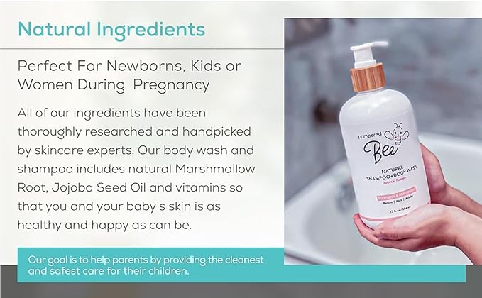 Shampoo &amp Body Wash + Conditioner Combo Set (Unscented) All Natural Formula for Newborns Toddlers and Kids 12 fl oz Each 12 Fl oz Each