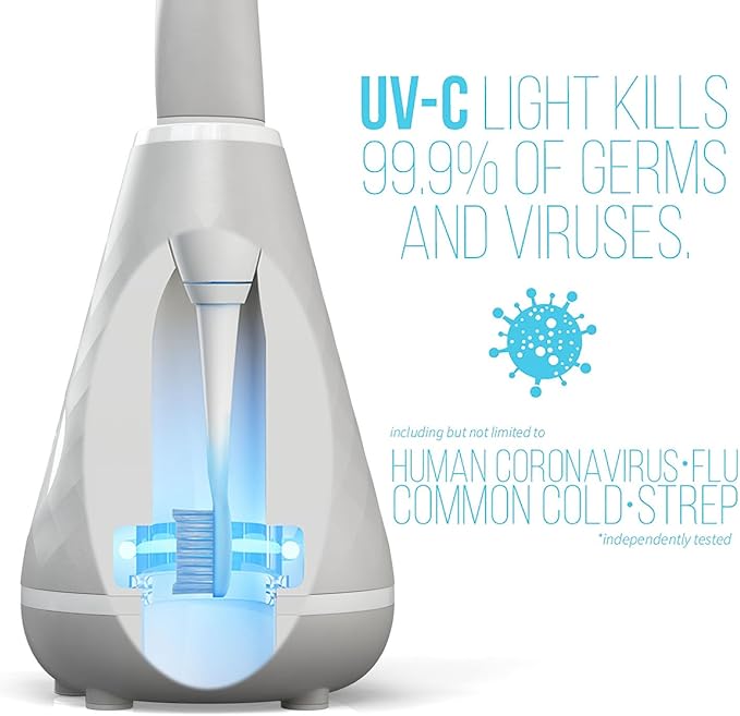 Tao Clean UV Sanitizing Sonic Toothbrush and Cleaning Station Electric Toothbrush Dual Speed Setting London Fog