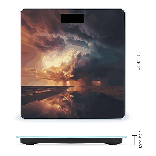 Dark Clouds Under Rainbow Weight Scale Digital Electronic Scales Bathroom Scale Larg LCD Backlight Display High Precisio MeasurementsTempered Glass