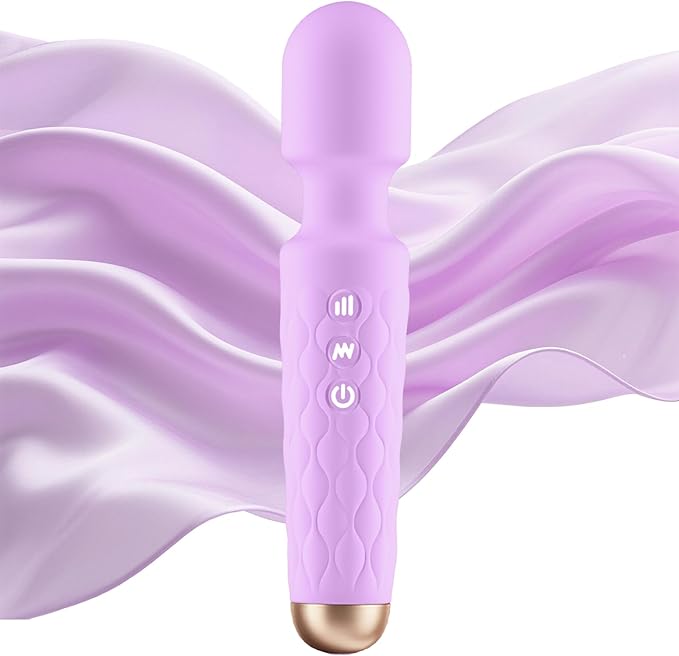 Personal Massager - 4H Max Runtime &amp Ultra-Quiet - Waterproof - 20 Modes 8 Speeds for Deep Tissue Back Massage Post-Workout Recovery and Neck Muscle Relaxation（Purple）