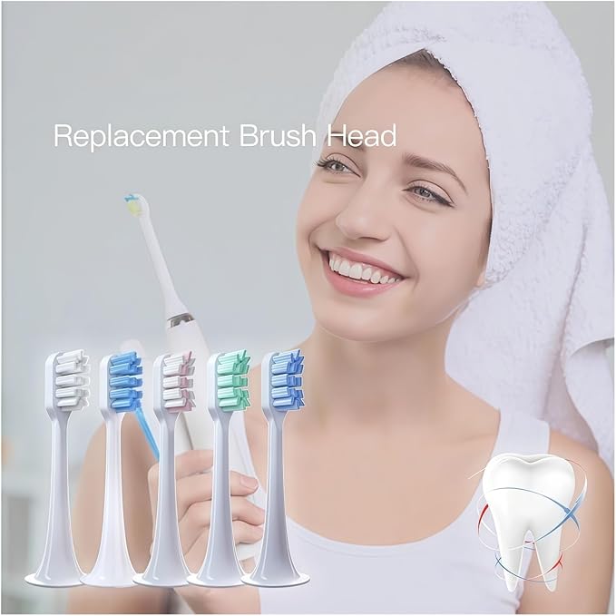 Replacement Brush Heads Compatible with Mijia T500 Replacement Electric Toothbrush Heads Nozzles Clean Protect Soft Bristle(10pcs Pink)