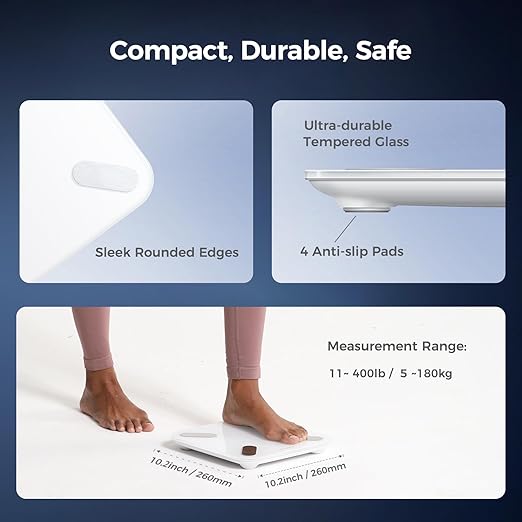 Yunmai Smart Scale with BMI Body Fat Muscle Mass Digital Weight Body Fat Scale Mini 13 Body Composition Scale Bluetooth Health Apps Compatible Rechargeable 400lb