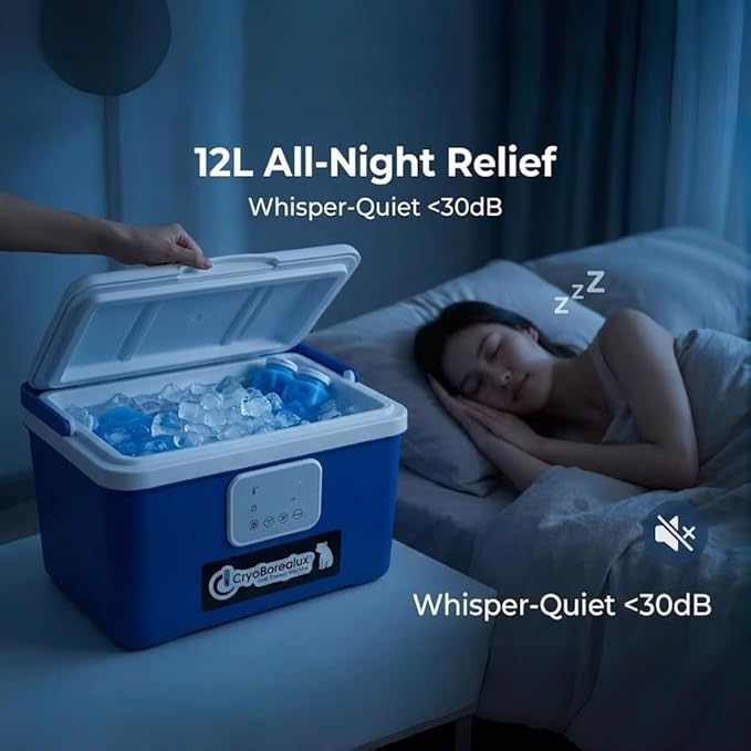 [CBL] Programmable Cold Therapy Machine 13-Quart Ice Water Circulation System with Quiet Pump Timer &amp Flow Control Knee Wrap Included Post-Surgery Pain Relief &amp Sports Injury Recovery