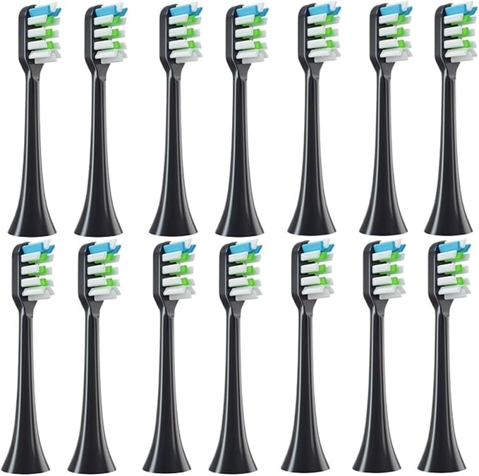 14 PCSCompatible for SOOCAS X3S Replacement Toothbrush Heads X3U/X3Pro/D2/ D3S/D5 Electric Soft Bristle Nozzles(14 Black)