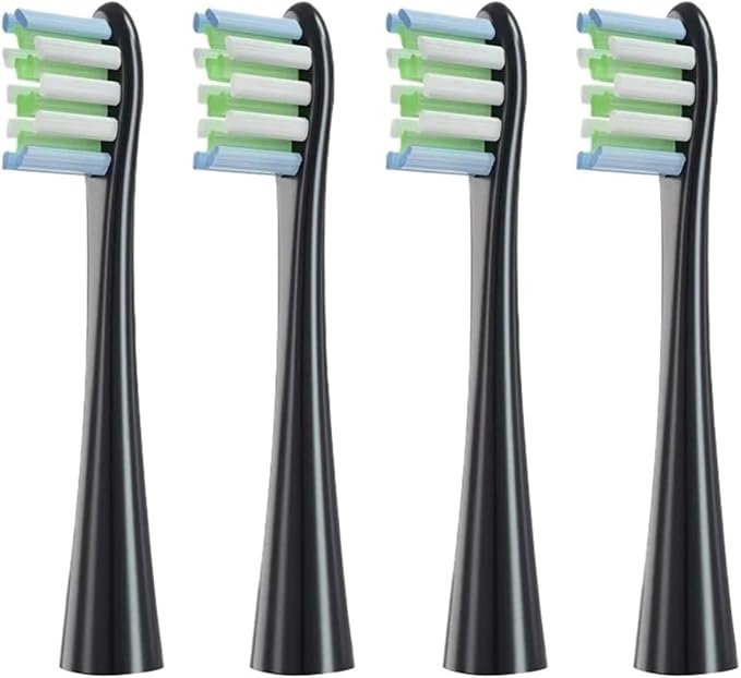 Toothbrush Heads Compatible for Air2/One/SE X/X PRO/Z1/F1 4PCS(4pcs Black)