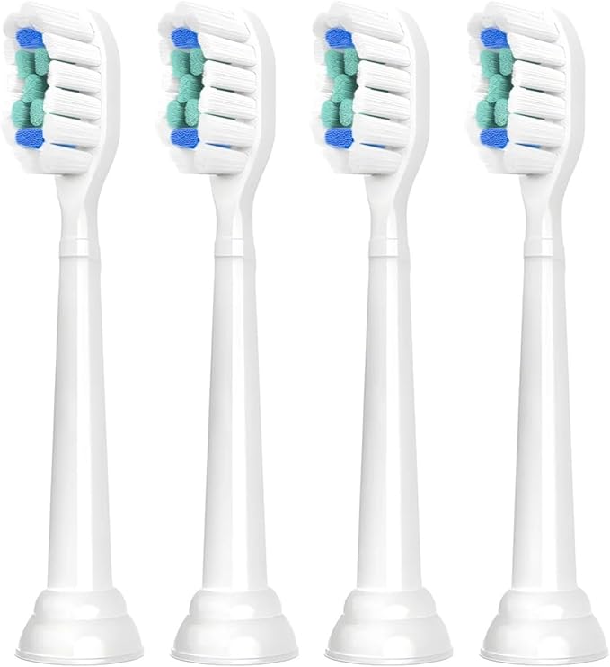 Compatible for Replacement Toothbrush Heads Compatible with Philips Sonicare Electric Brush Head 1100 2100 4100 5100 5300 6100 7500(White-4 Pcs)