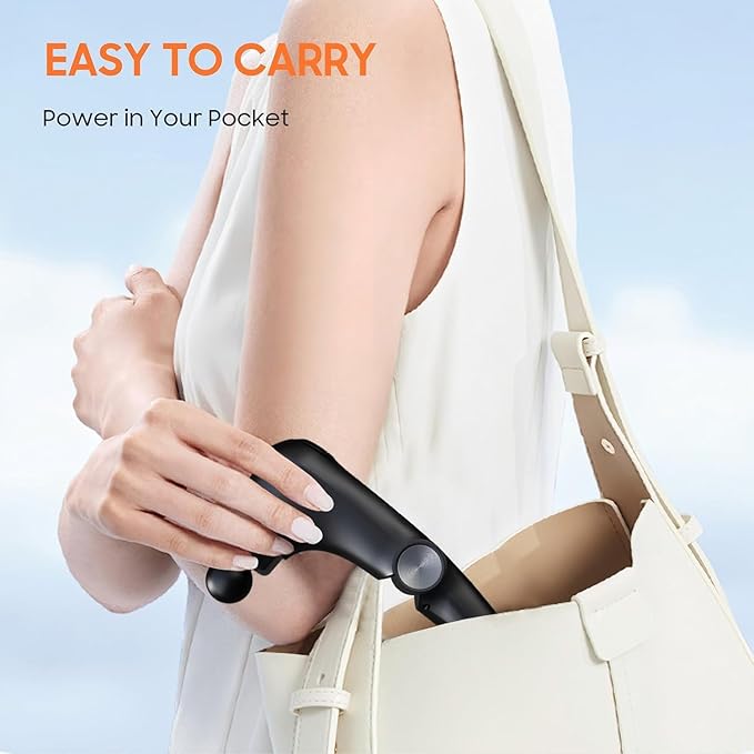 Massage Gun with 10 Replacement Heads Massage Gun with Heat Back Massager for Pain Relief Deep Tissue Massager for Shoulder &amp Back Muscle Recovery (Black)