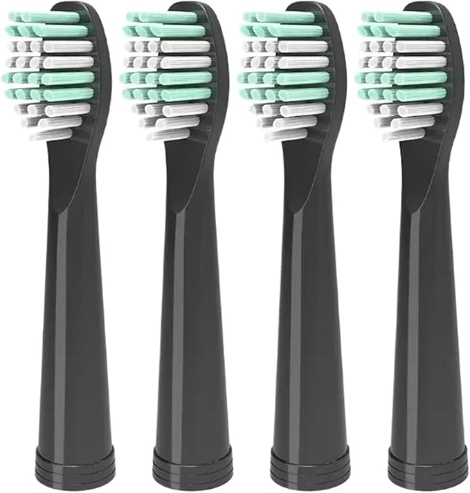10PCS Replacement Heads Compatible for Fairywill D7 / D8 Fw507 508 551 917 959 D1 D3 Black Toothbrush Heads