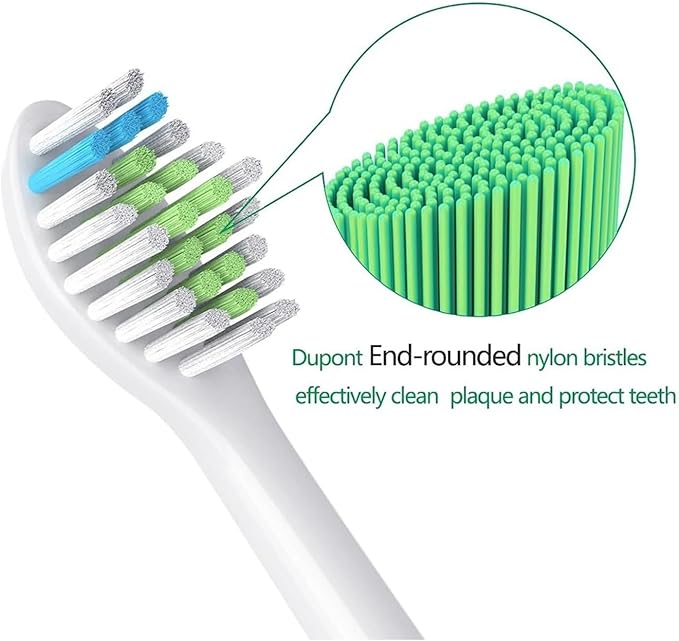 4pcs Replacement Brush HeadCompatible with PH Sonic Care Diamondclean Electric Toothbrush(8pcs Black)