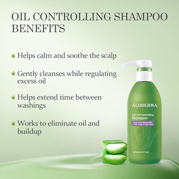 Aloderma Aloe Shower Set - Nourishing Body Wash Oil Controlling Shampoo Oil Controlling Facial Cleanser