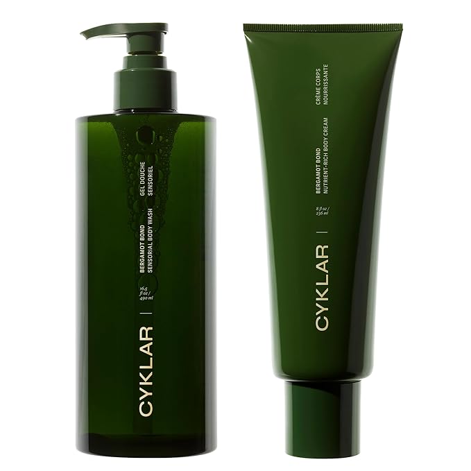 CYKLAR - Nutrient Rich Body Cream + Sensorial Body Wash - Bundle- Bergamot Bond Fragrance