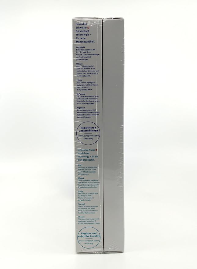 Curaprox Hydrosonic Pro Sonic Toothbrush – for Sensitive Teeth Implants and Braces | Professional Cleaning at Home | Set with Three Brush Heads