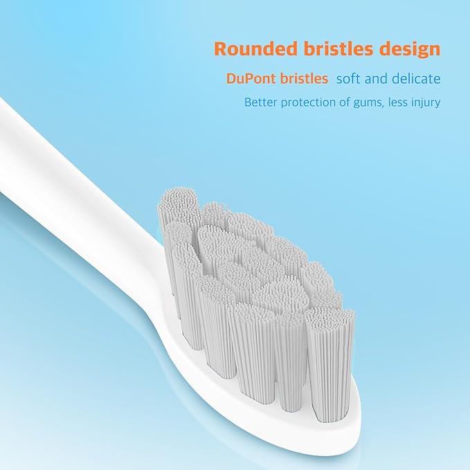 6 Pack Electric Toothbrush Replacement Heads Suitable for Oclean X Pro Elite/X/X Pro/Flow/F1/Air 2-Vacuum-Sealed with Hygienic CapsBonus Tongue Scraper &amp Travel Cup Included-Grey