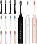 3 Pack Electric Toothbrush for Travel 6 Mode Rechargeable Toothbrushes for Adult
