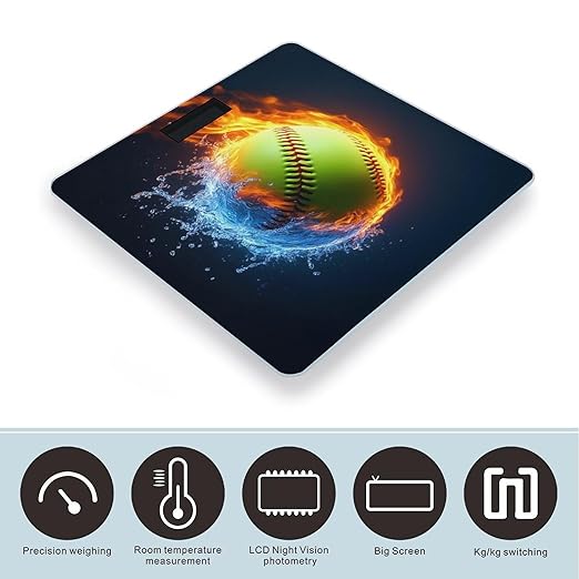 Smart Scale for Body Weight Automatic Switch Digital Bathroom Weighing Scale Ice Water Fire Softball Baseball