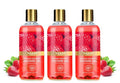 Vaadi Herbals Shower Gel - Sulfate-Free - Herbal Body Wash Both For Men And Women - 300 Ml (10.14 Fl Oz) - (Blushing Strawberry) (3 Bottles)
