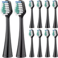 10pcs Replacement Toothbrush HeadsCompatible for Waterpik Bristle Soft Nozzles(10pcs Black Green)