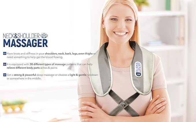 Neck Back and Cervical Massager | Percussive Massager with Soft and Deep Kneading Massage Ideal for Neck Back Shoulder Feet