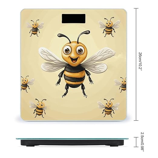 Honey Bee Bathroom Scale Ultra-Bright Liquid Crystal Screen Weight Scale Accurate Bathroom Body Scales for Body Weight Bathroom Pet Home Bedroom Gift-Giving
