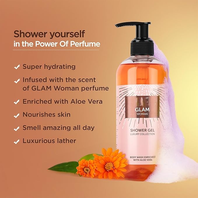 BVita Luxury Glam Woman Body Wash Refreshing Shower Gel for Deep Cleansing Hydrating Moisturising Softer &amp Smoother Skin with Aloe Vera 500 ml
