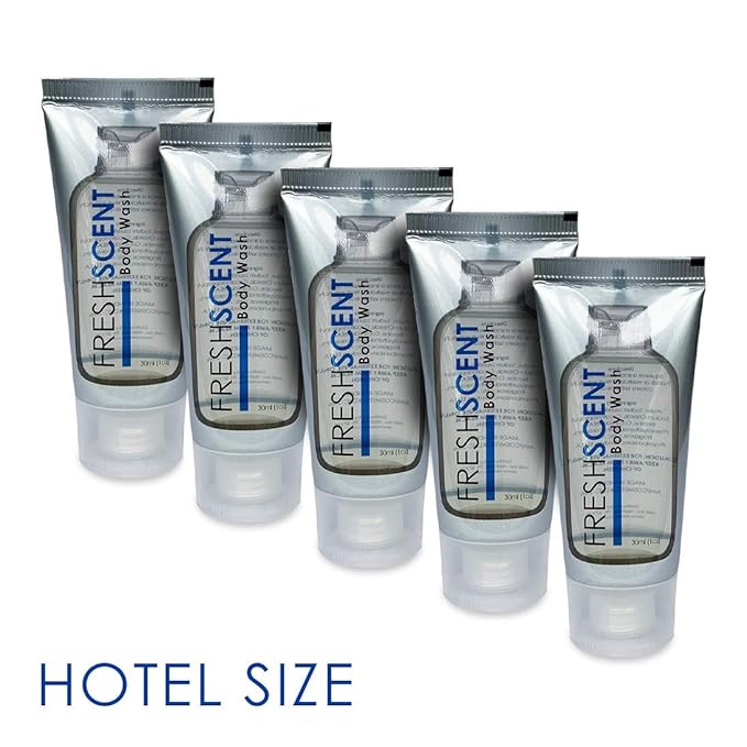 Freshscent Body Wash 1oz (100 Pack) Hotel Travel Size Bulk Amenities and Toiletries for Hospitality