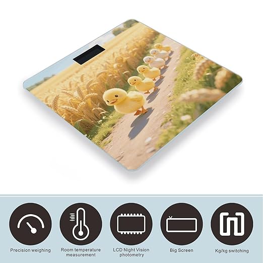Digital Bathroom Scale for Body Weight Scale with Bright LCD Display High Accuracy Step-On Technology Auto On/Off Cute Duck Digital Scales 400 Lbs /180kg