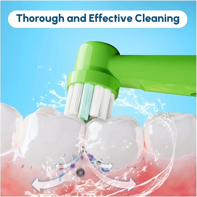 Electric Toothbrush Replacement Heads Compatible for Oral-BD100 D25 D30 D32 4739 3709 3744 Basic Cleaning Soft Bristles(16 pcs)