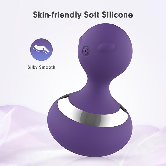 Cordless Electric Massage Ball with 10 Powerful Vibrations Rechargeable Handheld Massager (Purple)