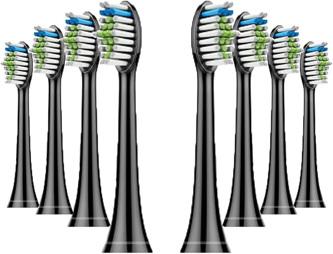 4pcs Replacement Brush HeadCompatible for PH Sonic Care Diamondclean Electric Toothbrush(8 Black)
