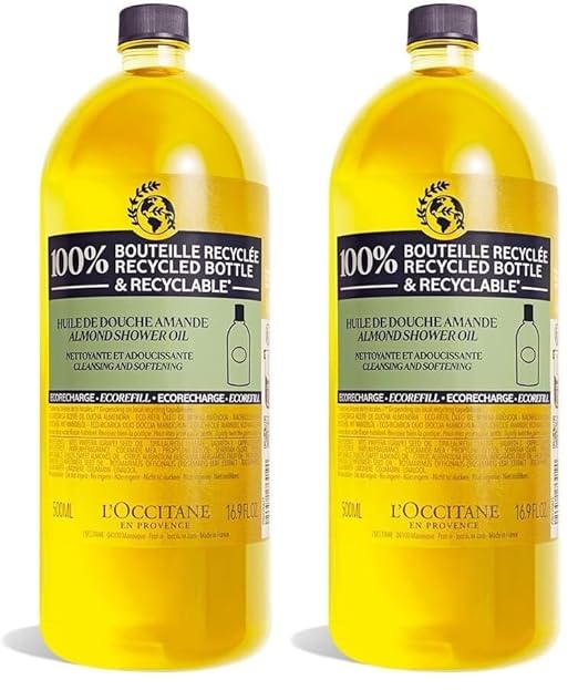 L'OCCITANE Cleansing &amp Softening Almond Shower Oil Body Wash &amp Shaving Base Purifies &amp Smooths Without Drying Skin Milky Lather Nourishing Skincare
