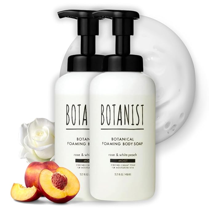 Botanist Foaming Body Wash for Women &amp Baby Moisturizing Body Wash for Sensitive Skin with Shea Butter Almond Oil Cocoa Butter Made in Japan Sulfate &amp Paraben Free 30.4 Fl Oz Rose&amp Whi