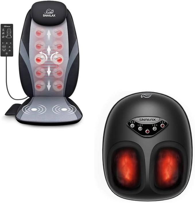 Snailax Shiatsu Back Massage and Shiatsu Foot Massager