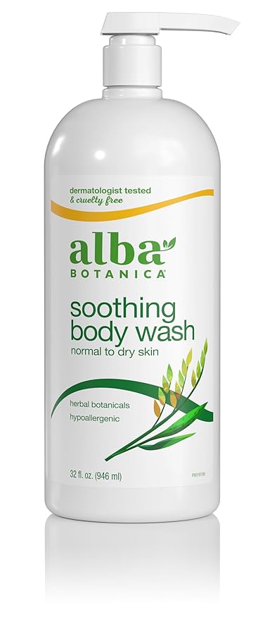 Alba Botanica Soothing Body Wash Normal to Dry Skin with Herbal Botanicals 32 Oz (Packaging May Vary)