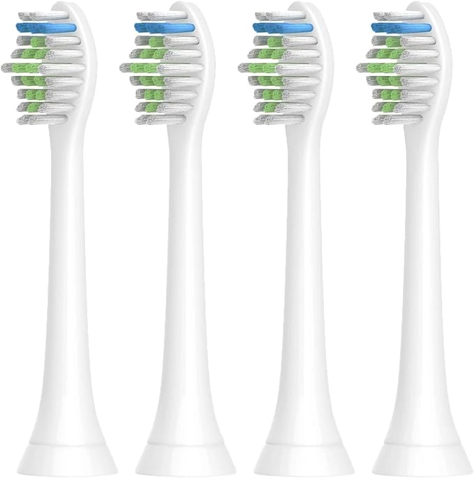 4pcs Replacement Brush HeadCompatible for PH Sonic Care Diamondclean Electric Toothbrush(White)