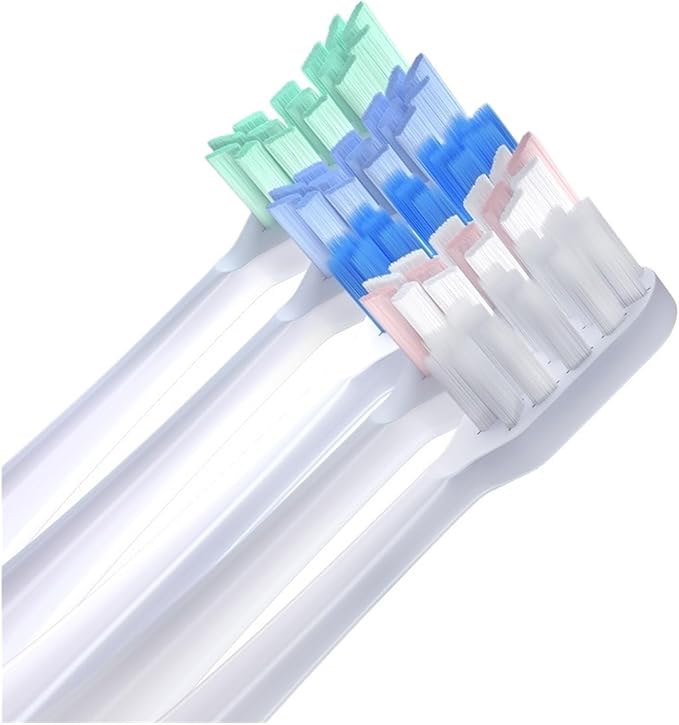 Replacement Brush Heads Compatible for T300/T500/T700 12PCS Tooth Soft Bristle Caps Package Nozzles(Green)