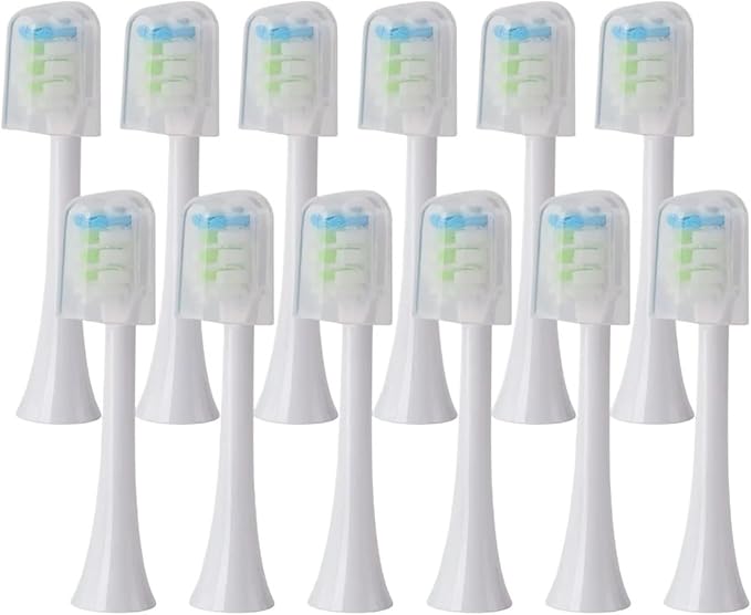 Replacement Brush Heads Compatible for SOOCAS X3U/X3Pro/X5/V1/D2/D3 6/12pcs Bristle Electric Toothbrush Sealed Packed(SHUSHI-WH-12PCS)