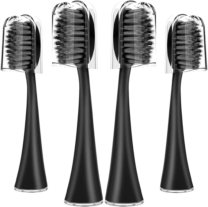 Compatible for Seago SG-540 Replacement Toothbrush HeadsCleaning Deep Tooth Gaps Suitable for(4BLACK)