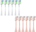 12PCS Replacement Brush HeadsCompatibility for SOOCAS X3/X3U/X5 Electric Toothbrush Vacuum Cleaning Bristle Nozzles(6White6Pink)
