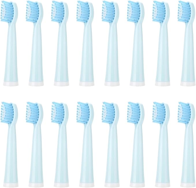 16pcs Compatible for Uphylian/Konka/PHYLIAN A11 Toothbrush Replacement Heads Soft Brush Bristles Nozzles(16PCS Blue)