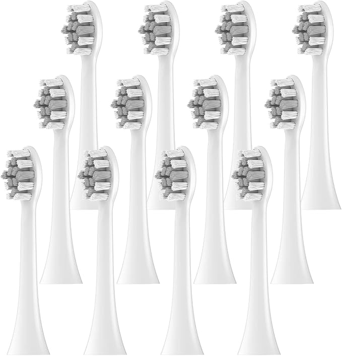 AccessoriesCompatible for XiaomiSonic Electric Toothbrush Replacement Brush Heads Toothbrushes Head Compatible for MijiaT300 T500/C T700(White-12 Pcs)