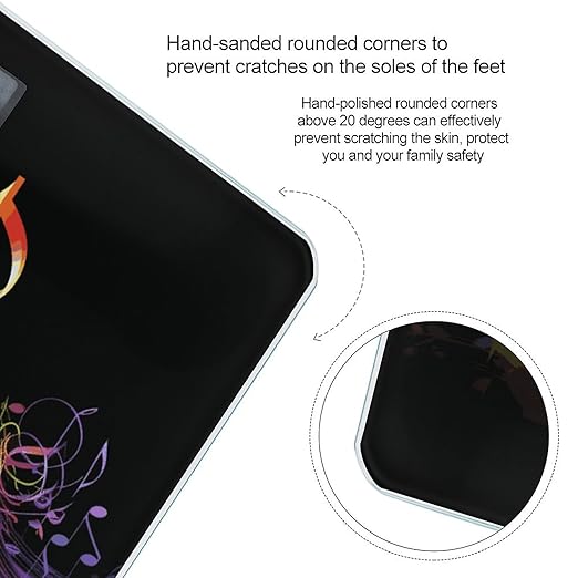 Rainbow Musical Note Melody Weight Scale Digital Electronic Scales Bathroom Scale Larg LCD Backlight Display High Precisio MeasurementsTempered Glass