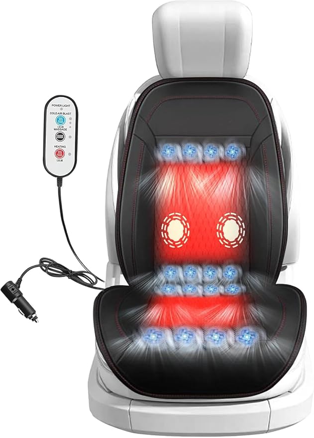 3 in 1 Massage Cushion with Winter Cooling Seat Covers Chair Massager for Full Body 12V Car Seat Covers (WinterSummerMassage-3)