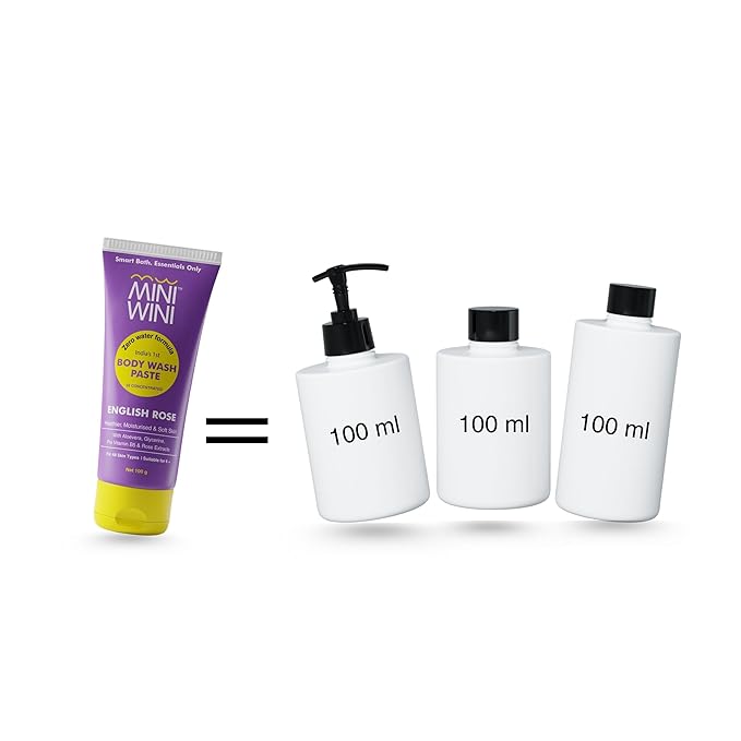 2 in 1 Travel size Body wash Paste - Waterless 3X Concentrated Shower Gel for Face &amp Body TSA Approved Aloe-Base for Sensitive Dry &amp Oily Skin Vegan Sulfate-Free 100g (3.2 fl oz)