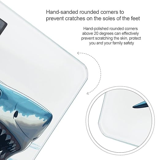 Blue Shark Bathroom ScaleHighly Accurate Digital Weighing Machine for People Bright LED Display Weight Scale for The Aldult Home Use