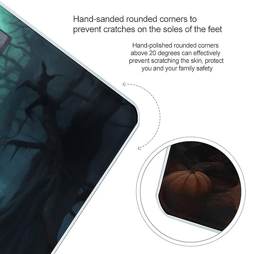 Happy Halloween Pumpkins Bathroom Scale Large LCD Backlight Display Digital Scale Rounded Corners Body Scales Automatic Power On/Off Bathroom Scales for Home Bedrooms