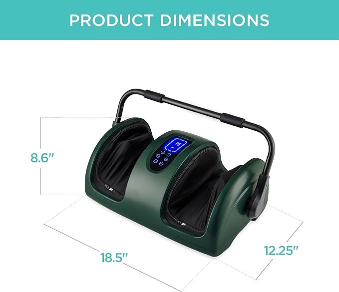 Best Choice Products Heated Shiatsu Foot Massager for Pain Relief Plantar Fasciitis Neuropathy Blood Circulation w/Compact Design - Dark Green