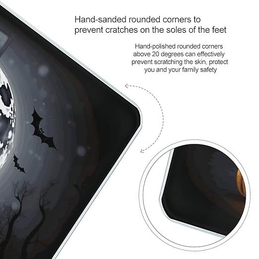 Halloween Moon Bat Pumpkin Weight Scale Digital Electronic Scales Bathroom Scale Larg LCD Backlight Display High Precisio MeasurementsTempered Glass